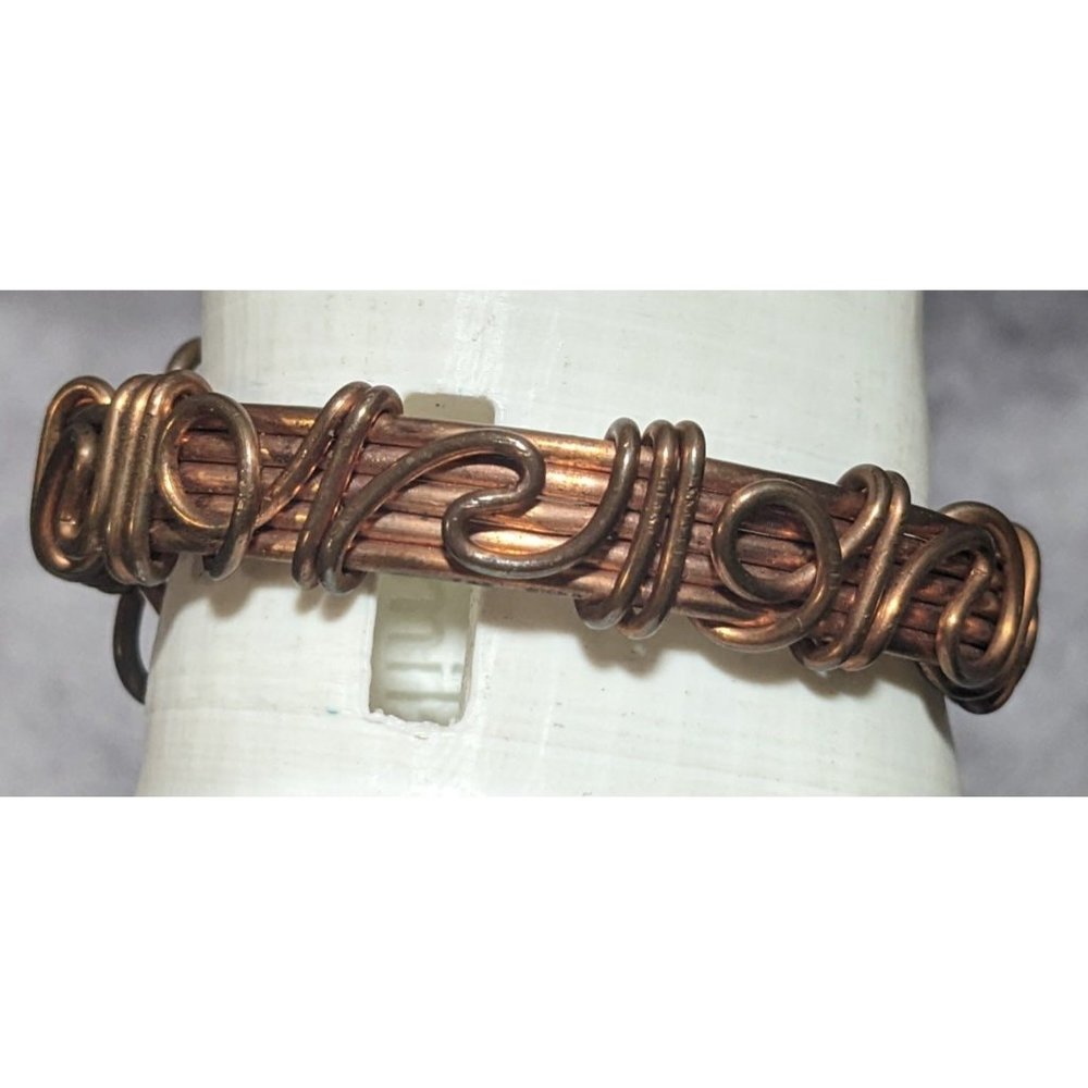 Copper Wire Wrapped Abstract Bracelet